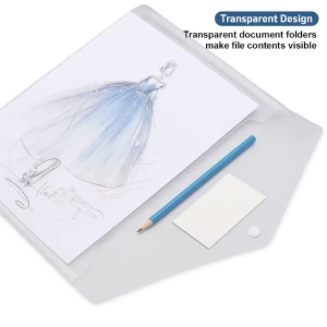 PLASTIC BUTTON FOLDER A4 (Transperent)