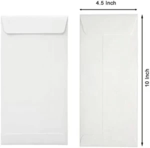 White Envelopes -Size 10" X 4.5"