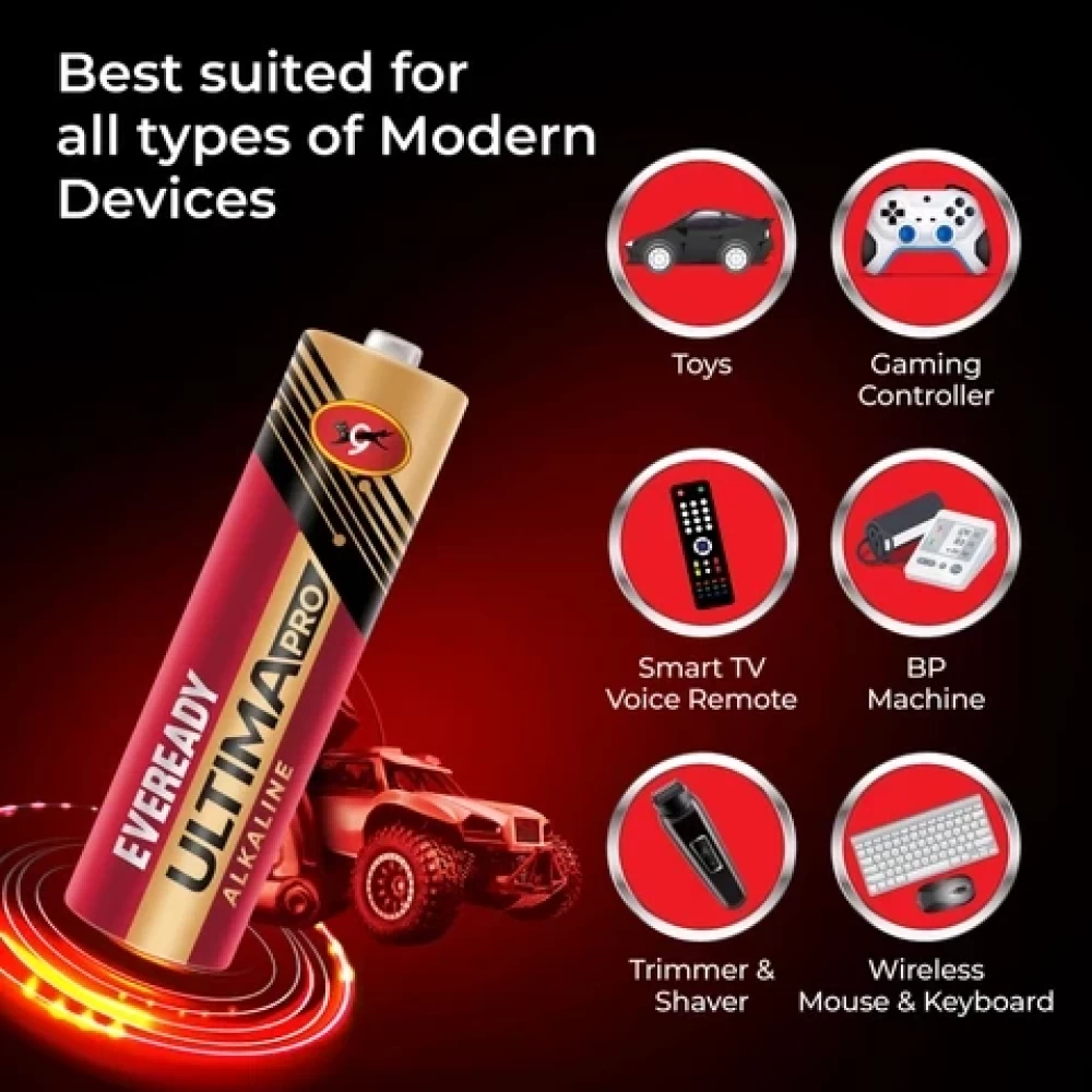 Eveready Ultima Alkaline AA Battery, 400% Longer
